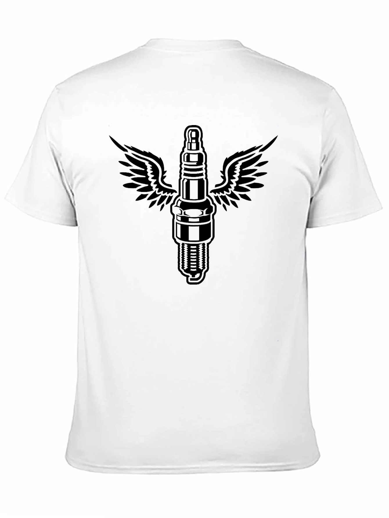 Winged Spark Plug Graphic Tee - Black
