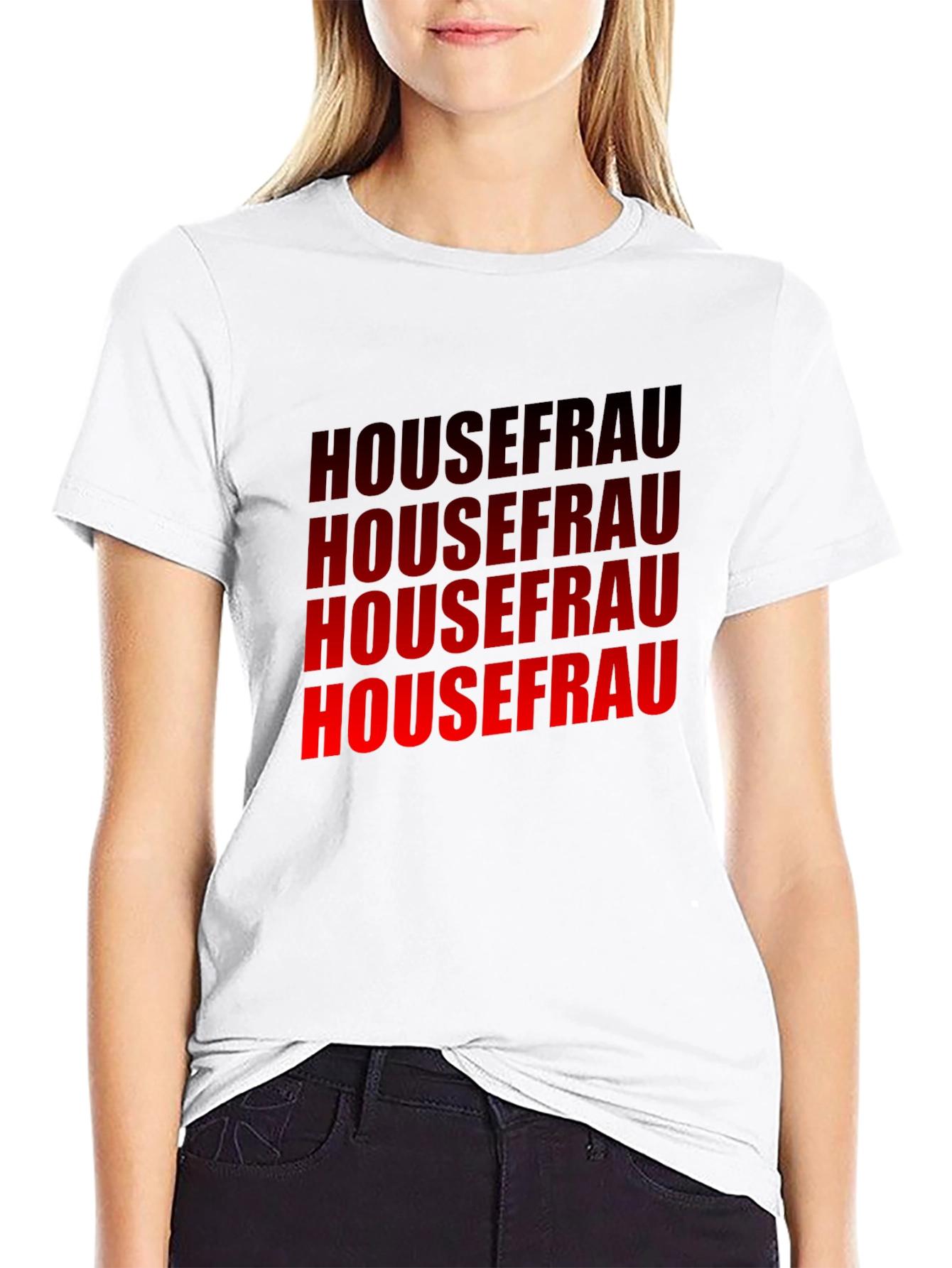 Housefrau Graphic T-Shirt - Bold Red Print