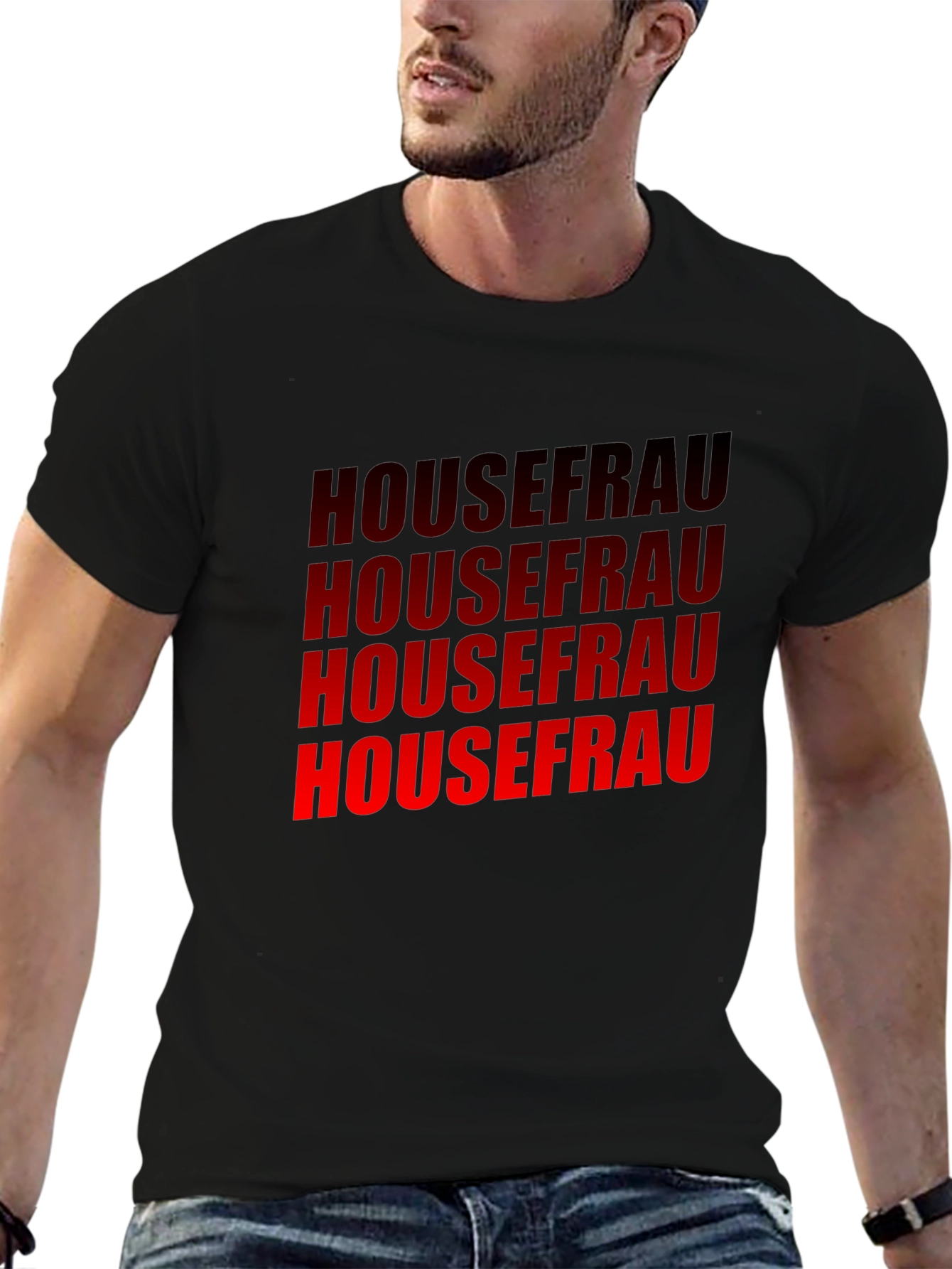 Housefrau Graphic T-Shirt - Bold Red Print