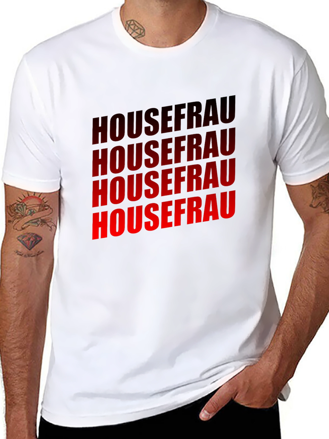 Housefrau Graphic T-Shirt - Bold Red Print