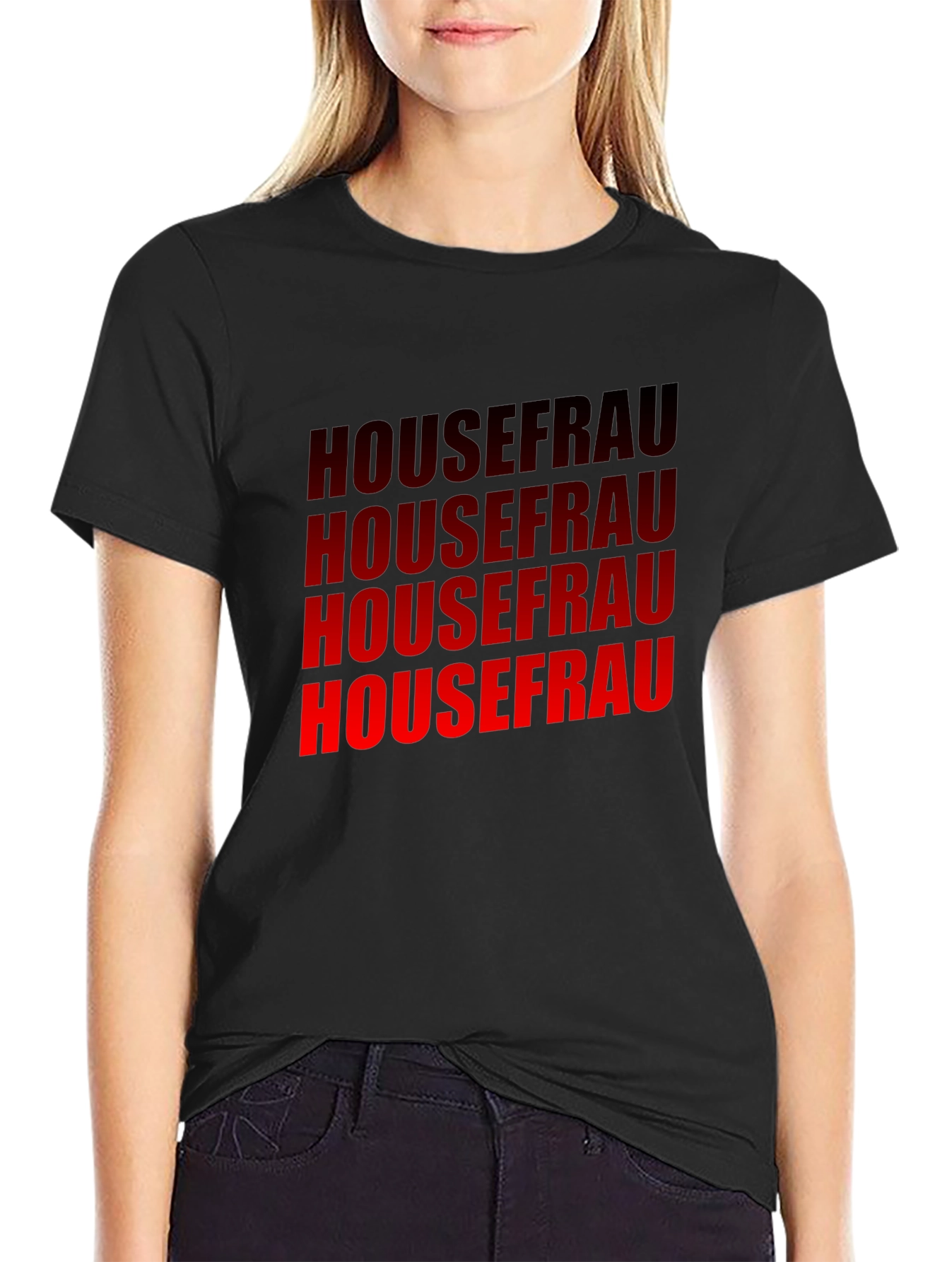 Housefrau Graphic T-Shirt - Bold Red Print
