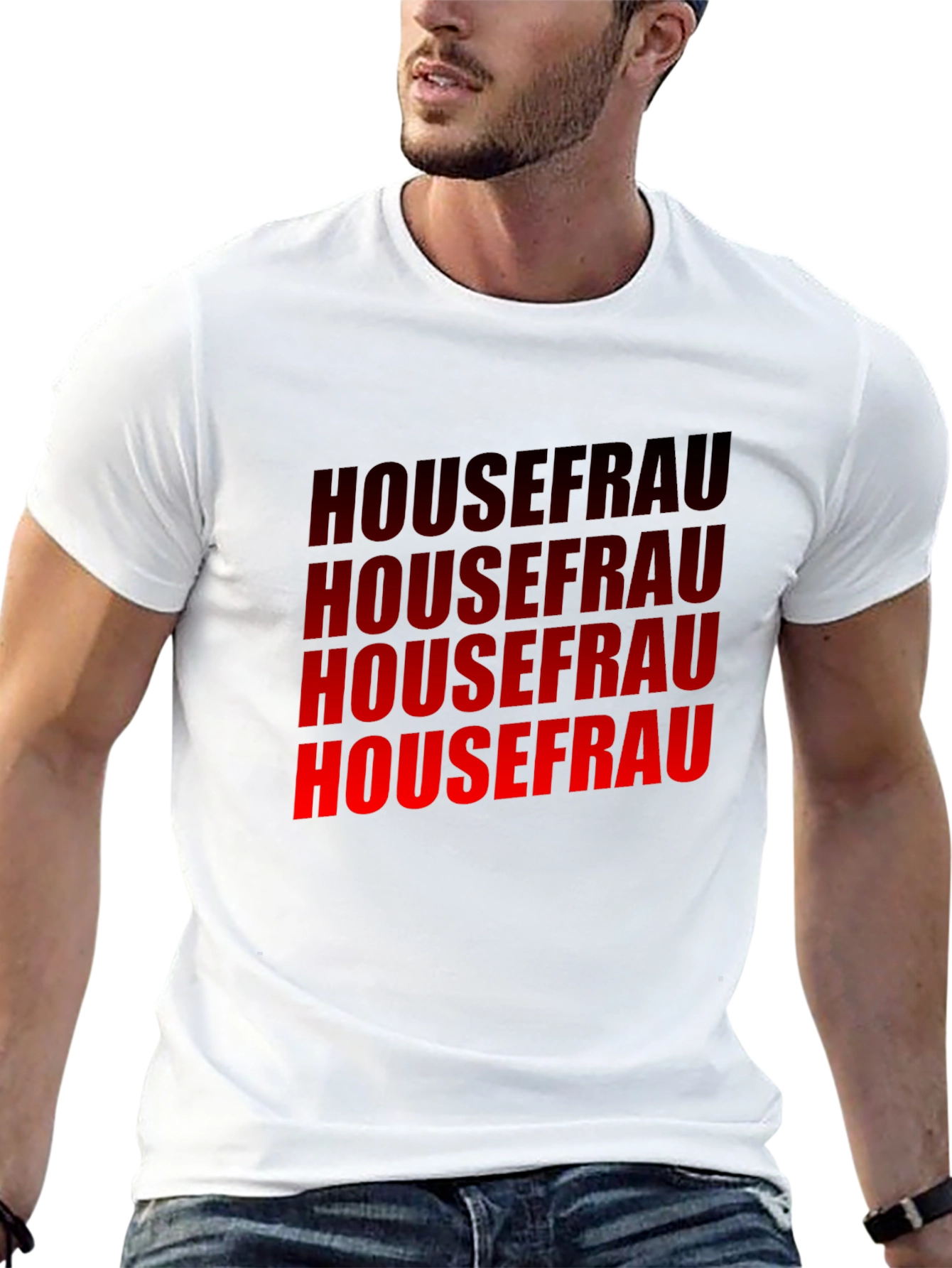 Housefrau Graphic T-Shirt - Bold Red Print