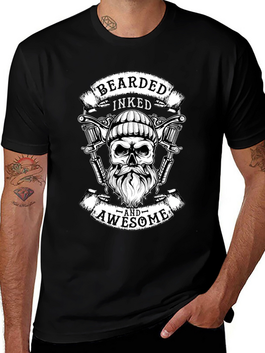 Bearded Inked and Awesome Graphic T-Shirt