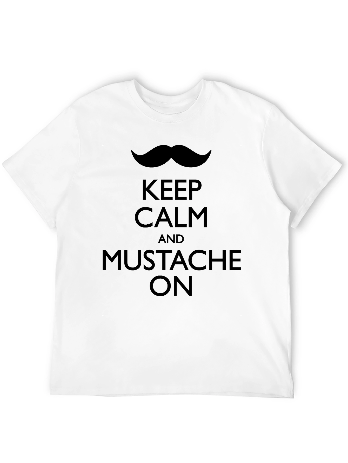 Keep Calm Mustache On Black T-Shirt