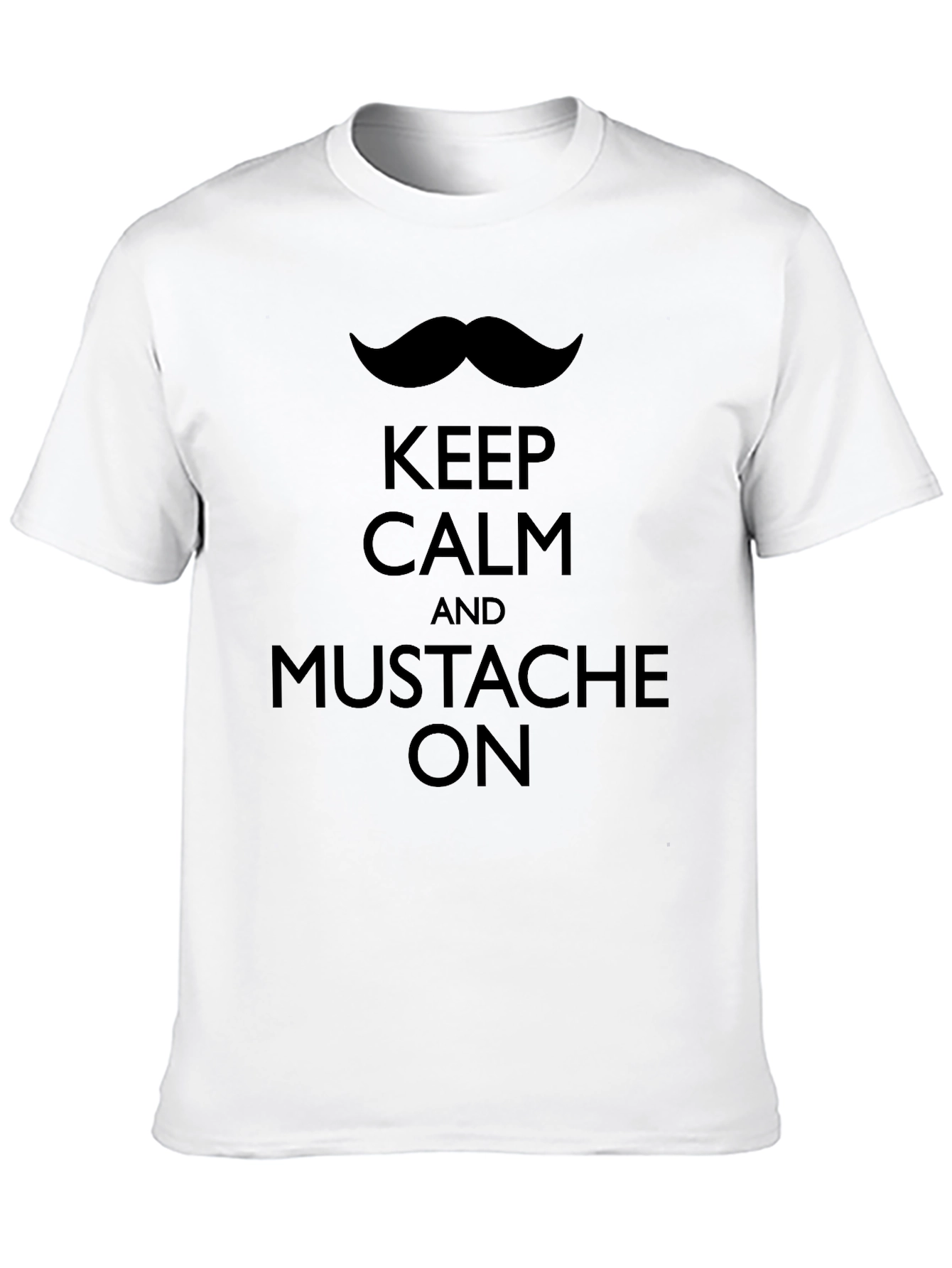 Keep Calm Mustache On Black T-Shirt