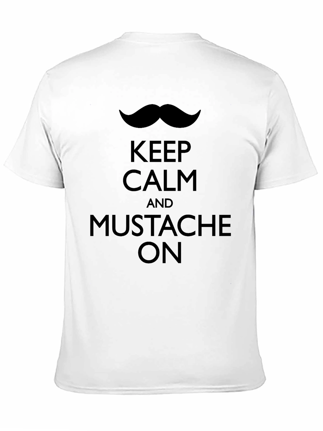 Keep Calm Mustache On Black T-Shirt