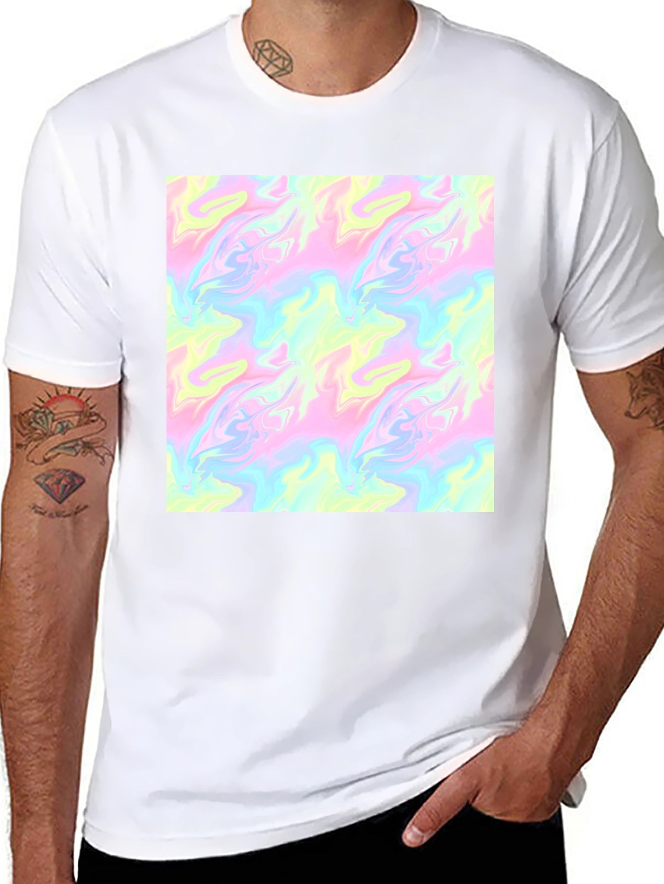 Abstract Pattern Graphic Tee - Unisex Black T-Shirt