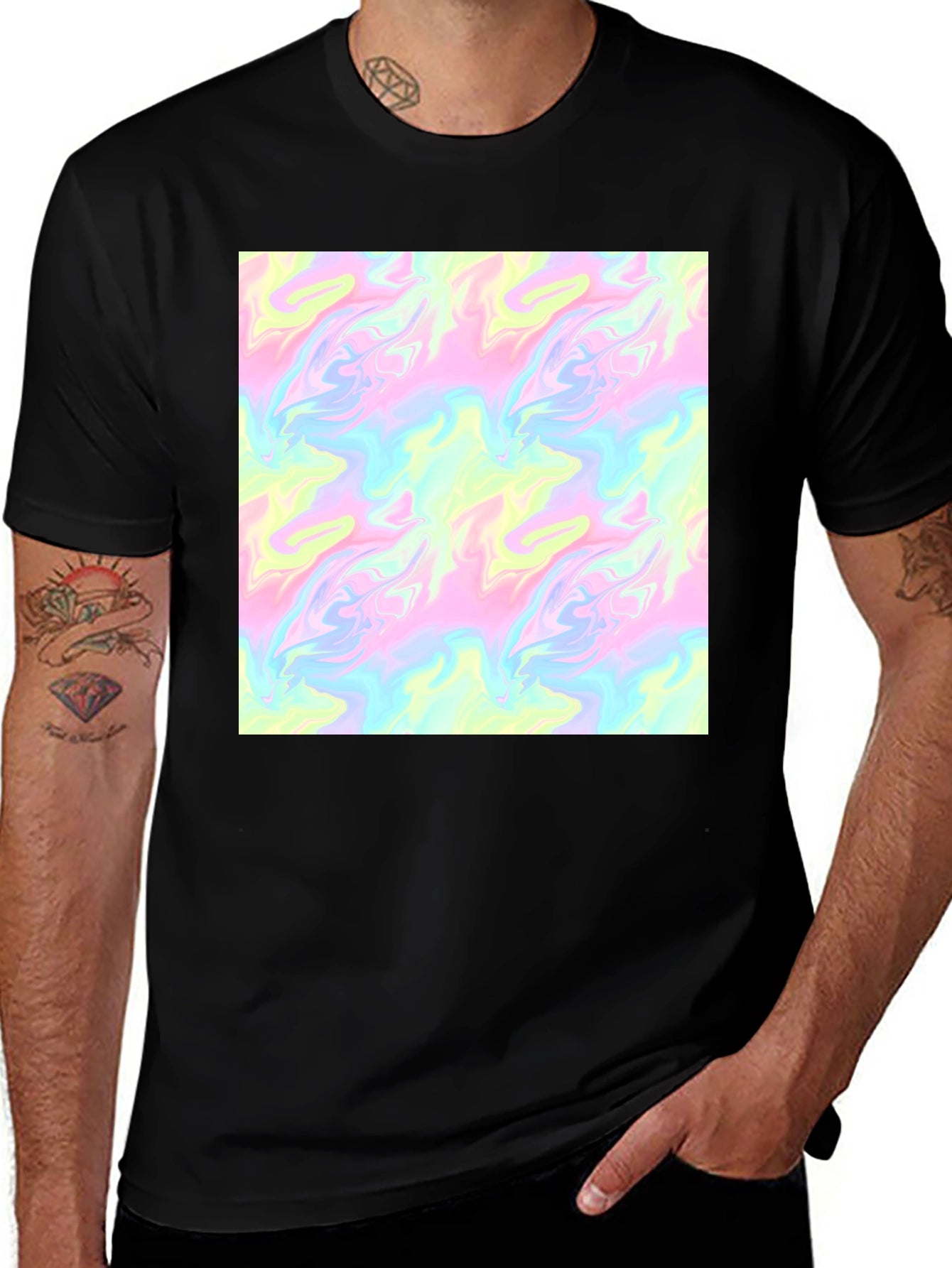 Abstract Pattern Graphic Tee - Unisex Black T-Shirt