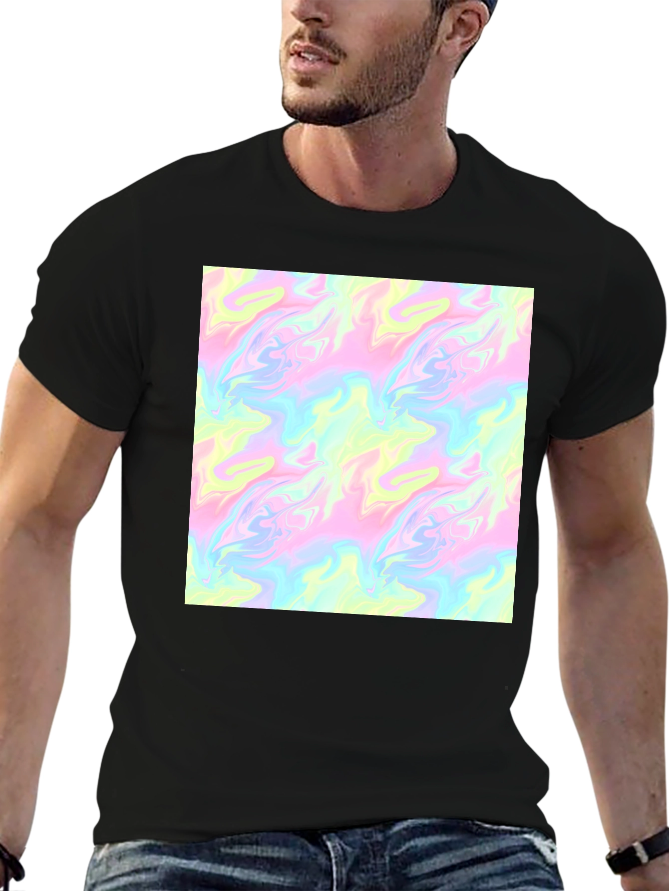 Abstract Pattern Graphic Tee - Unisex Black T-Shirt