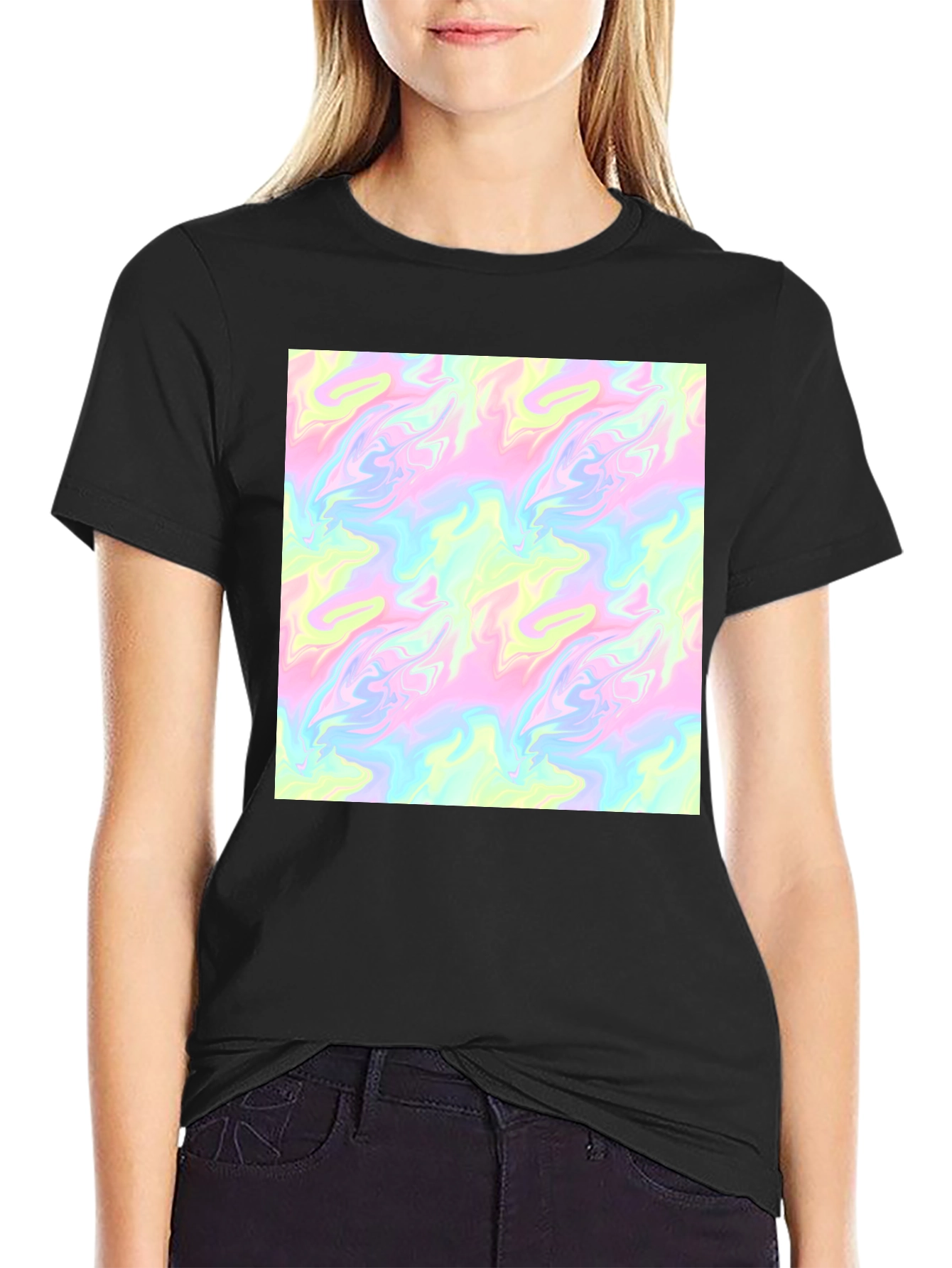 Abstract Pattern Graphic Tee - Unisex Black T-Shirt