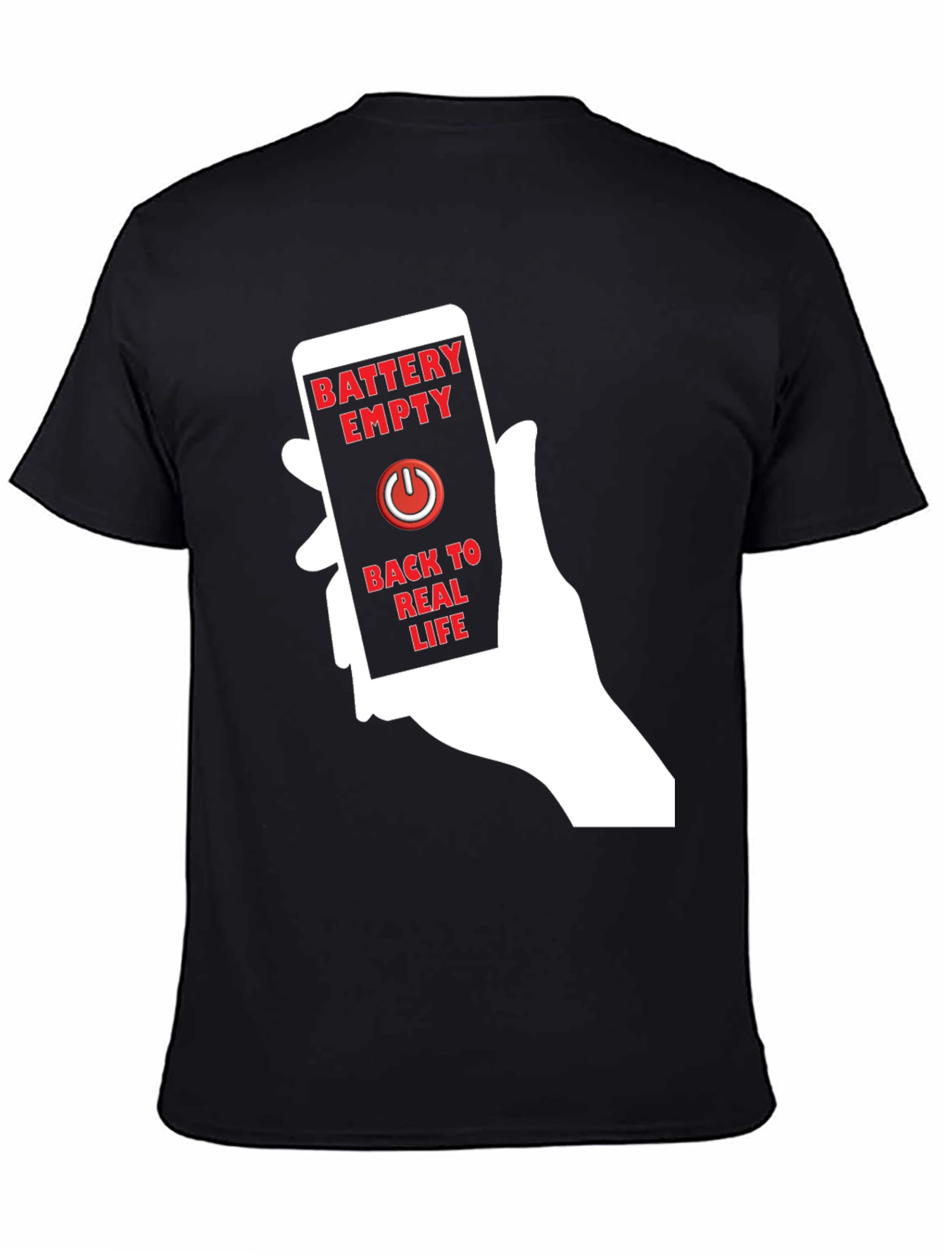 Battery Empty Back To Real Life Graphic Tee