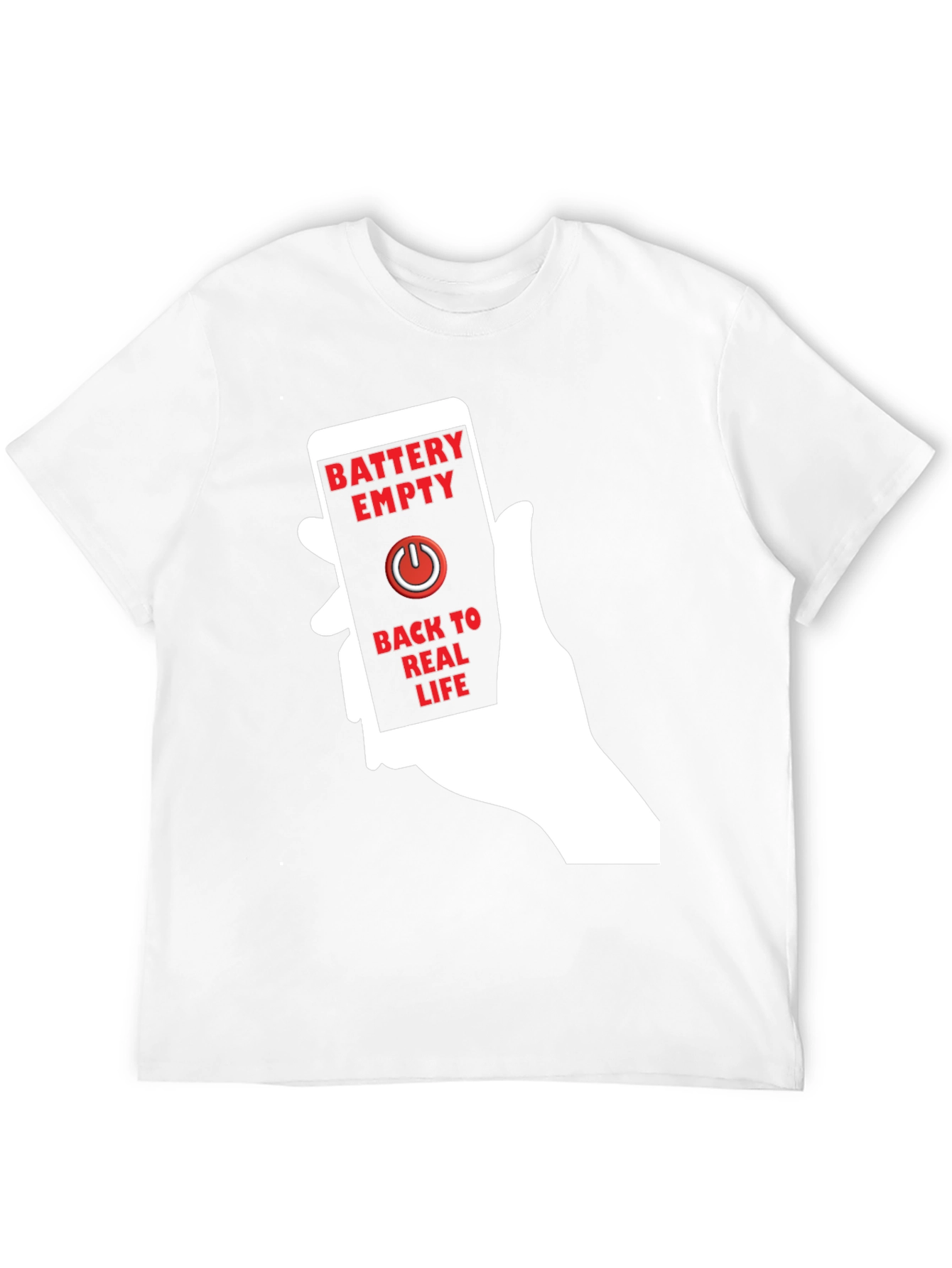 Battery Empty Back To Real Life Graphic Tee