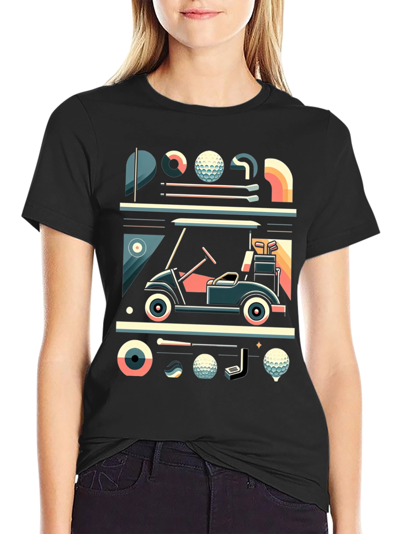 Golf Graphic Tee - Modern Golf Cart Design