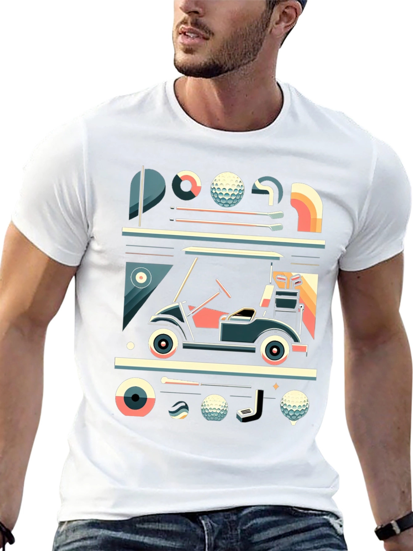Golf Graphic Tee - Modern Golf Cart Design