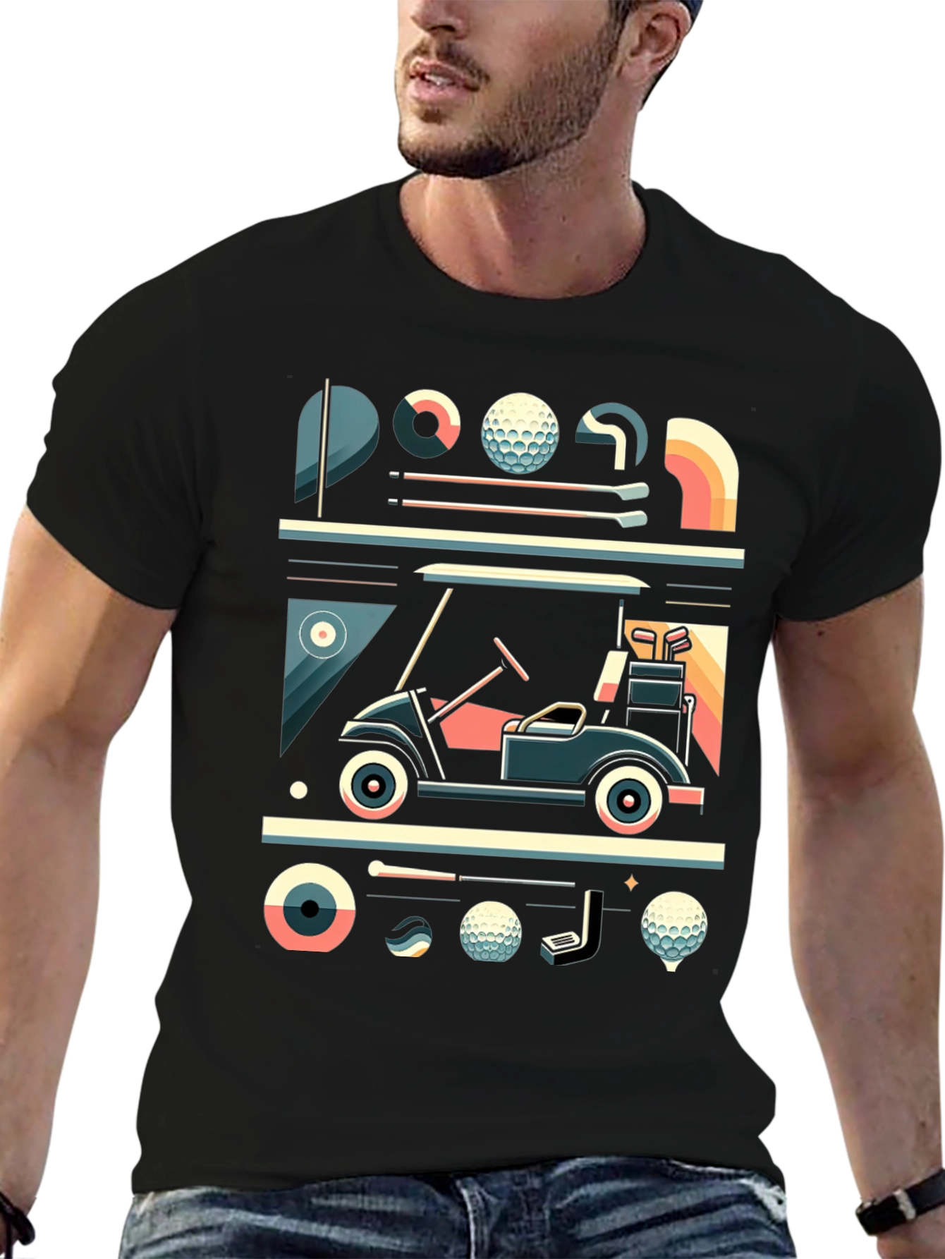 Golf Graphic Tee - Modern Golf Cart Design