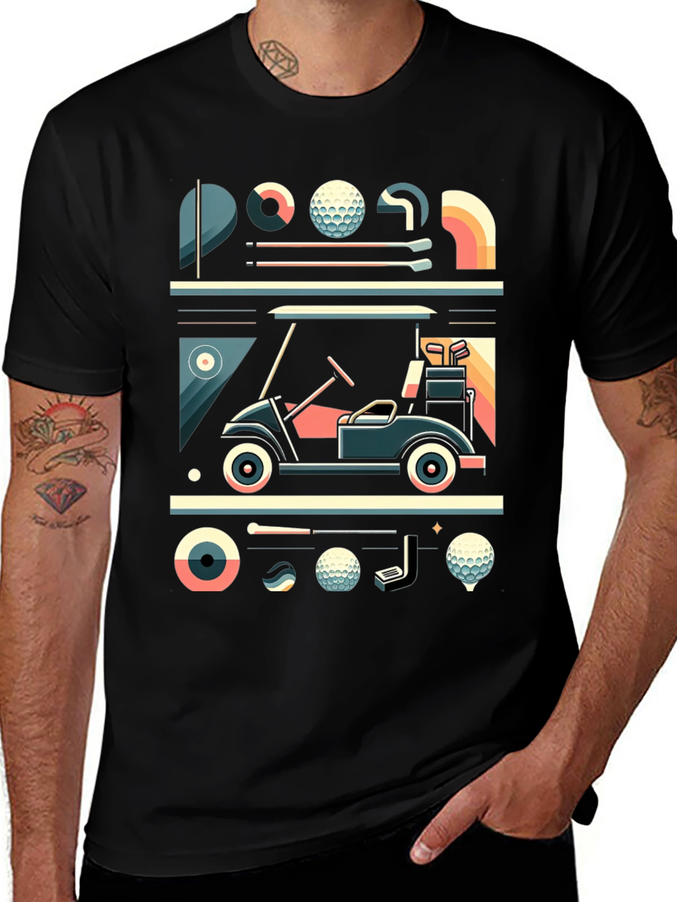 Golf Graphic Tee - Modern Golf Cart Design