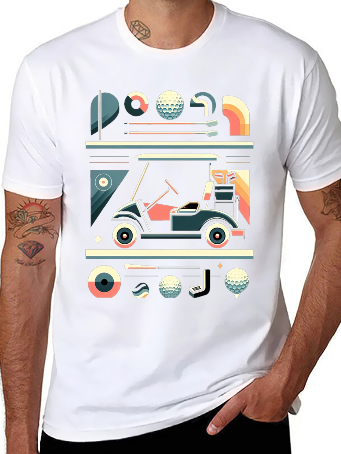 Golf Graphic Tee - Modern Golf Cart Design