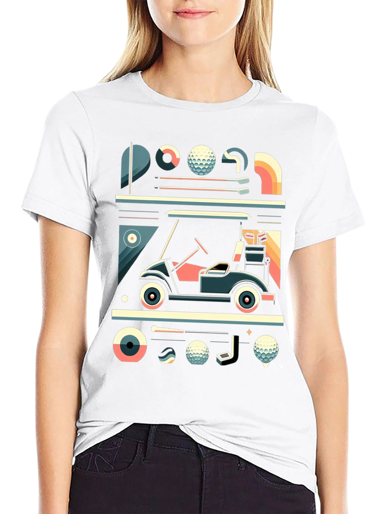 Golf Graphic Tee - Modern Golf Cart Design