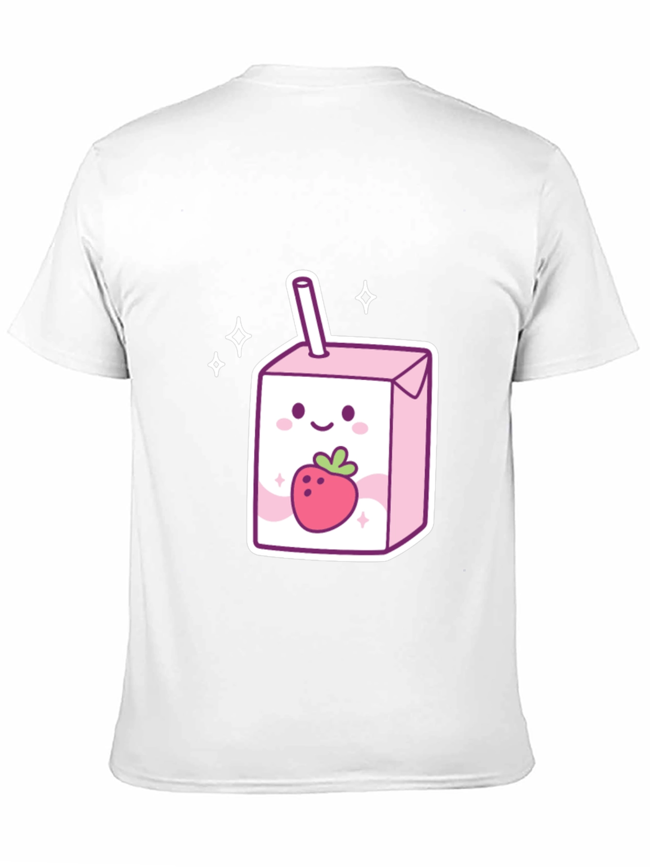 Cute Strawberry Milk Carton Graphic Tee - Black