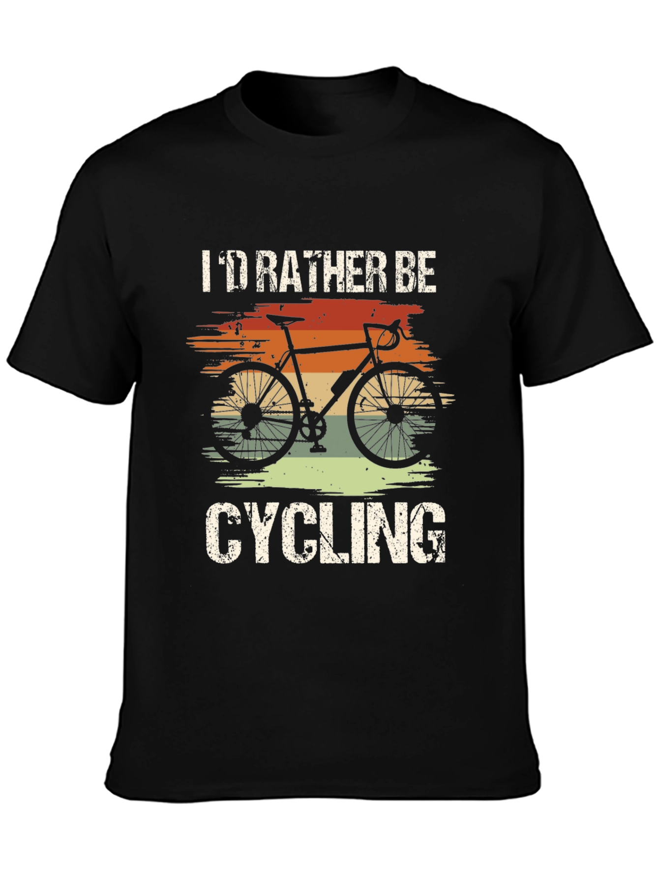 Id Rather Be Cycling Black T-Shirt
