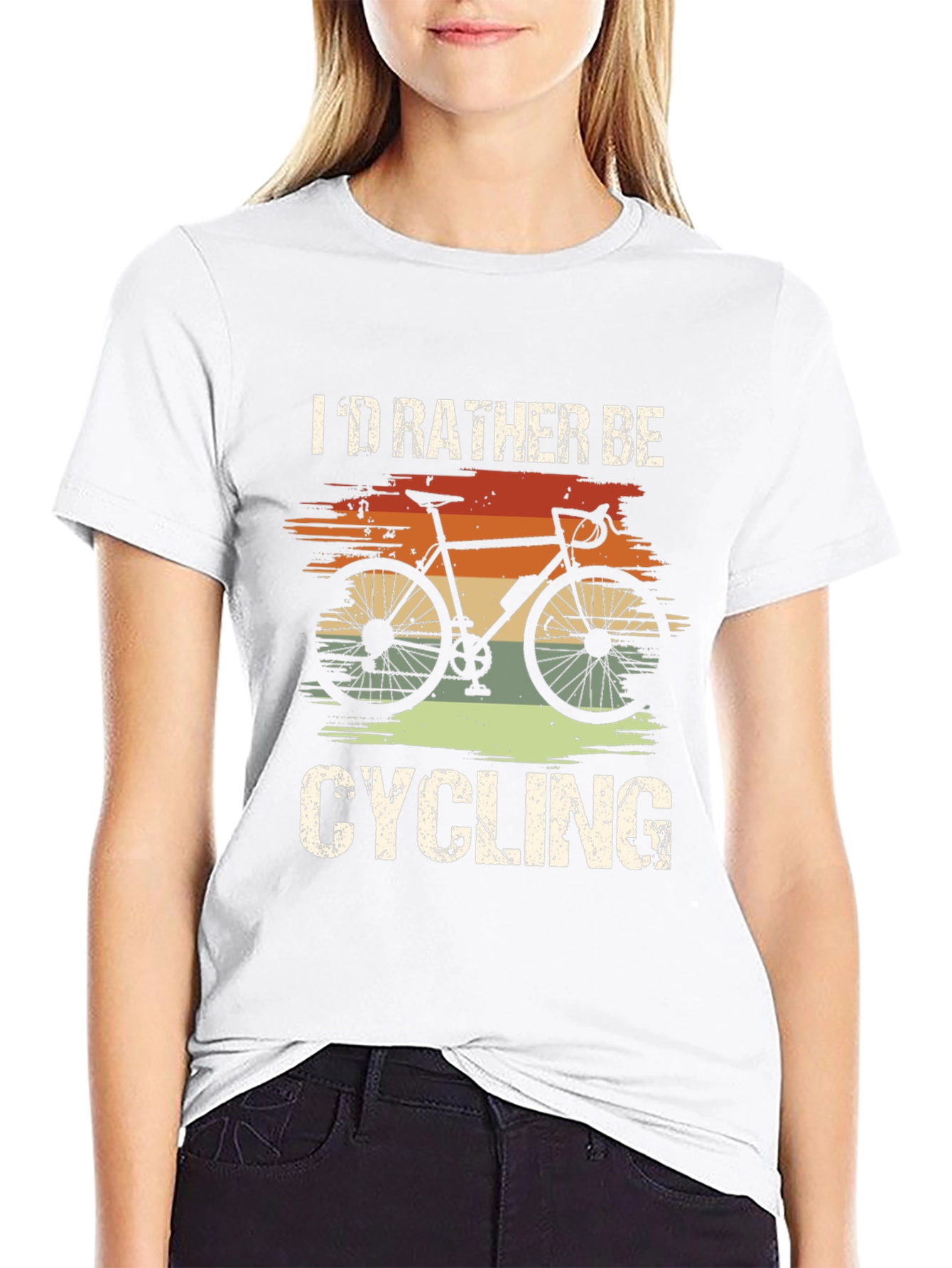 Id Rather Be Cycling Black T-Shirt
