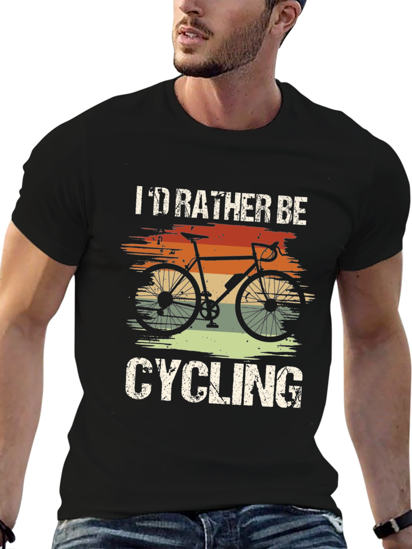 Id Rather Be Cycling Black T-Shirt
