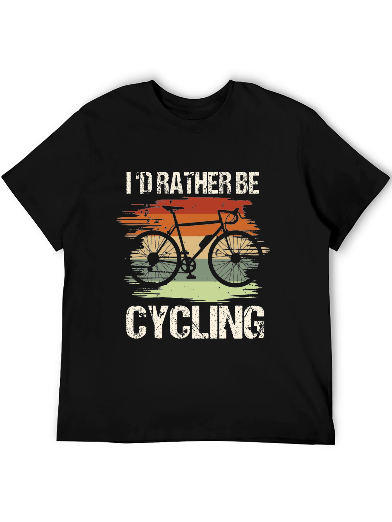 Id Rather Be Cycling Black T-Shirt