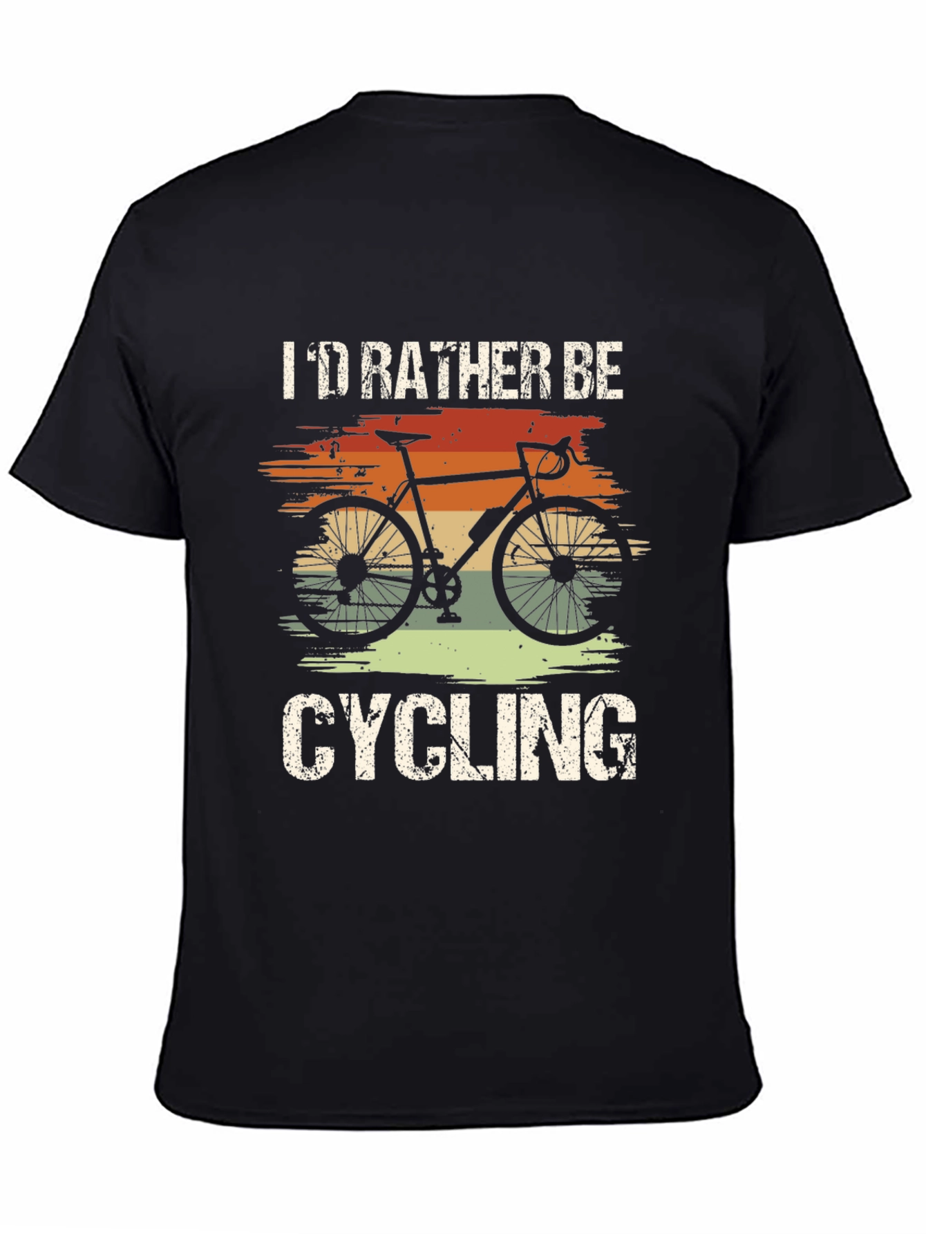 Id Rather Be Cycling Black T-Shirt