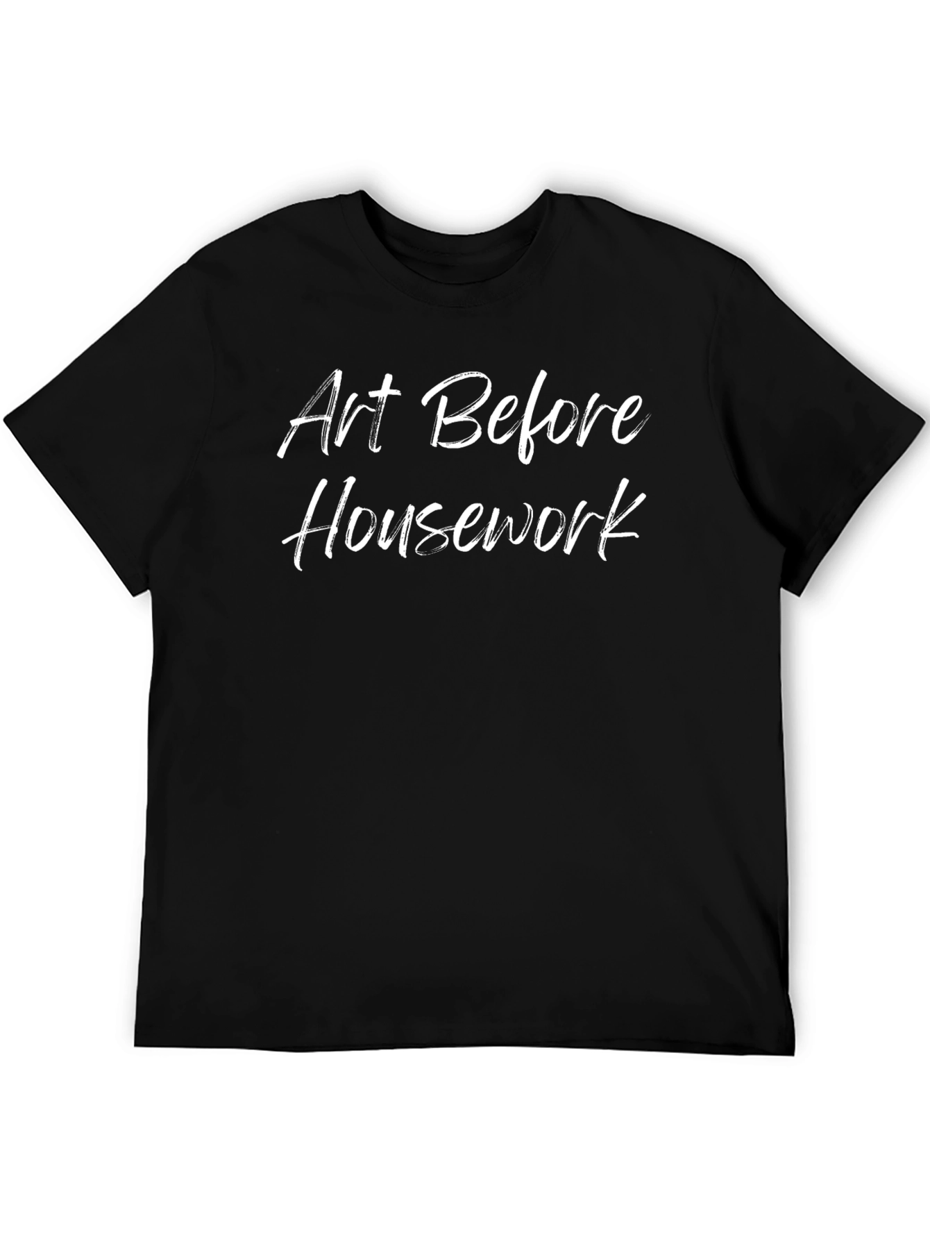Art Before Housework Black Graphic Tee