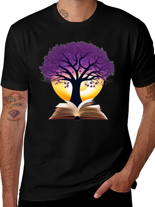 Book Tree Graphic Tee - Nature Reader Shirt