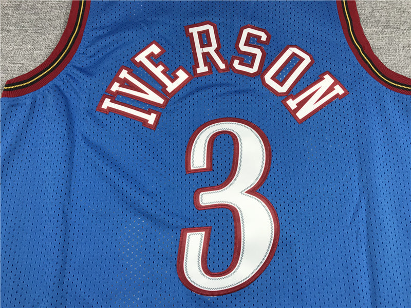 Men's Philadelphia 76ers Allen Iverson #3 Blue Swingman Jerseys