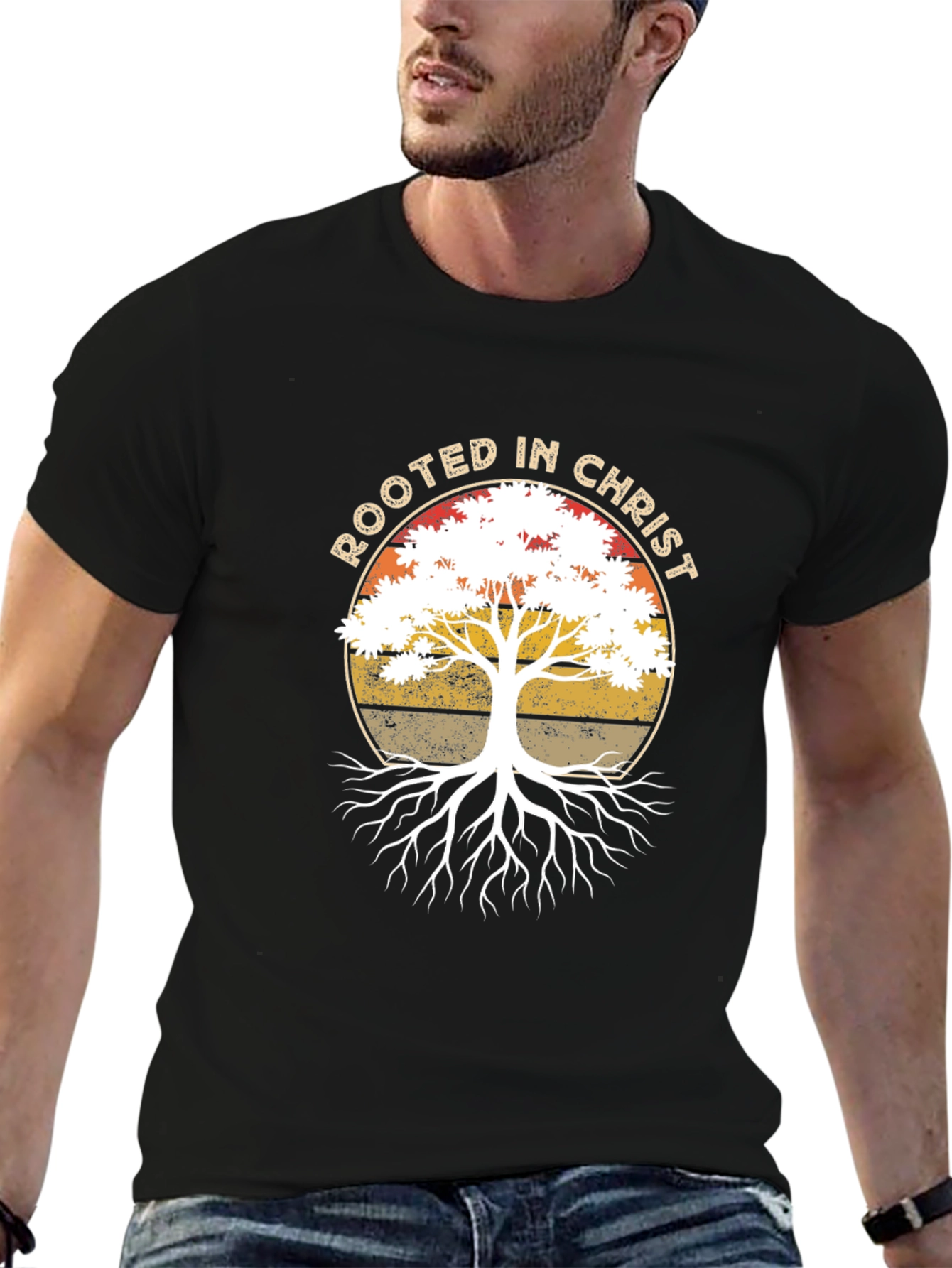 Rooted in Christ Tree Graphic Tee - Black