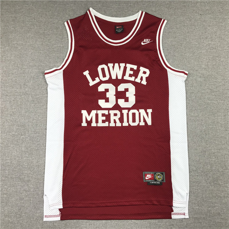 Men's Los Angeles Lakers Kobe Bryant #33 Lower Merion High School Jerseys Maroon