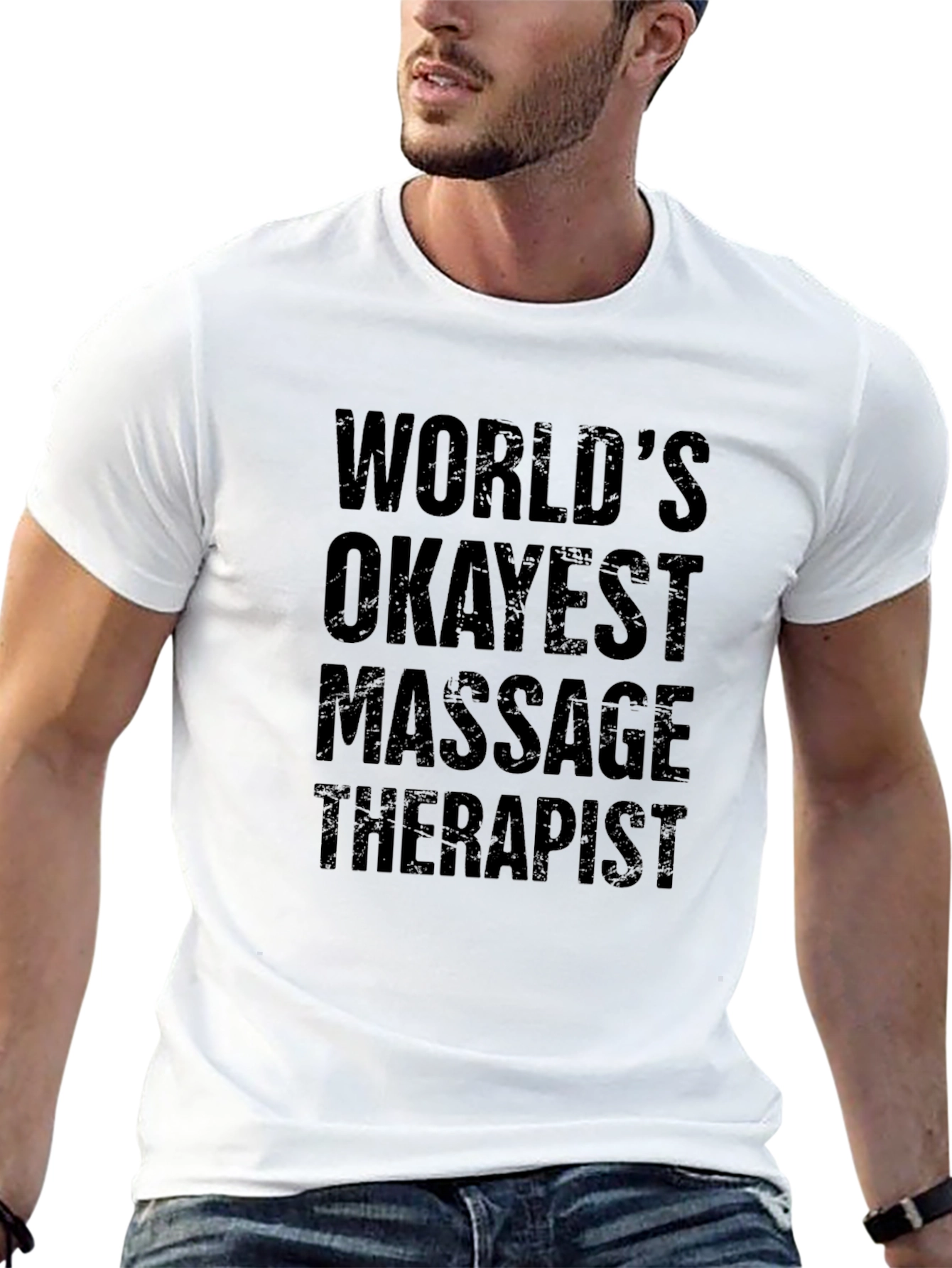 Worlds Okayest Massage Therapist Black T-Shirt