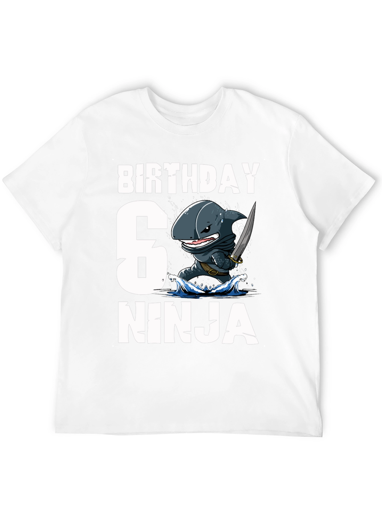 6th Birthday Ninja Shark T-Shirt