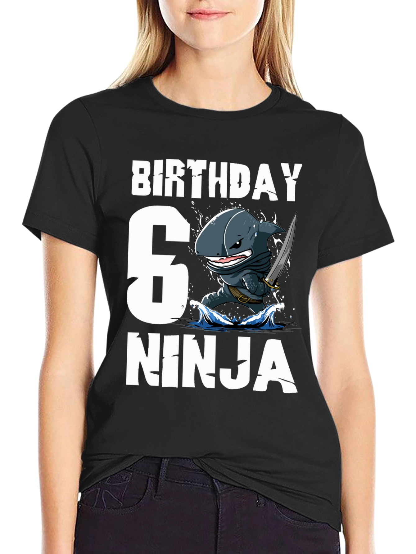 6th Birthday Ninja Shark T-Shirt