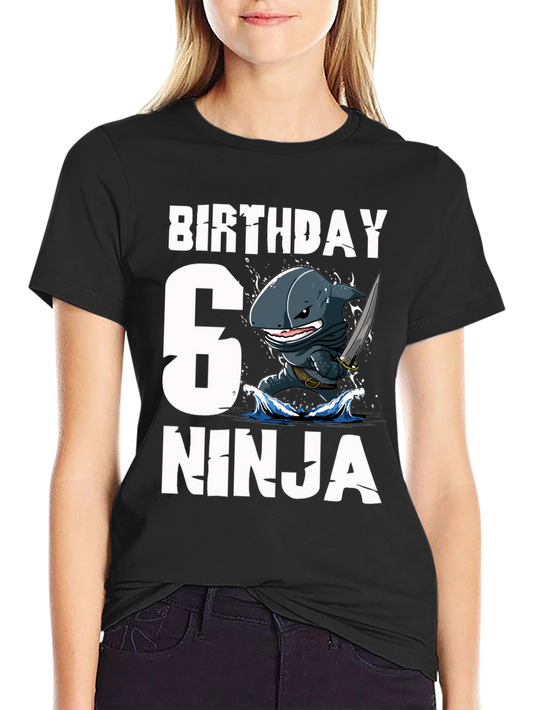 6th Birthday Ninja Shark T-Shirt