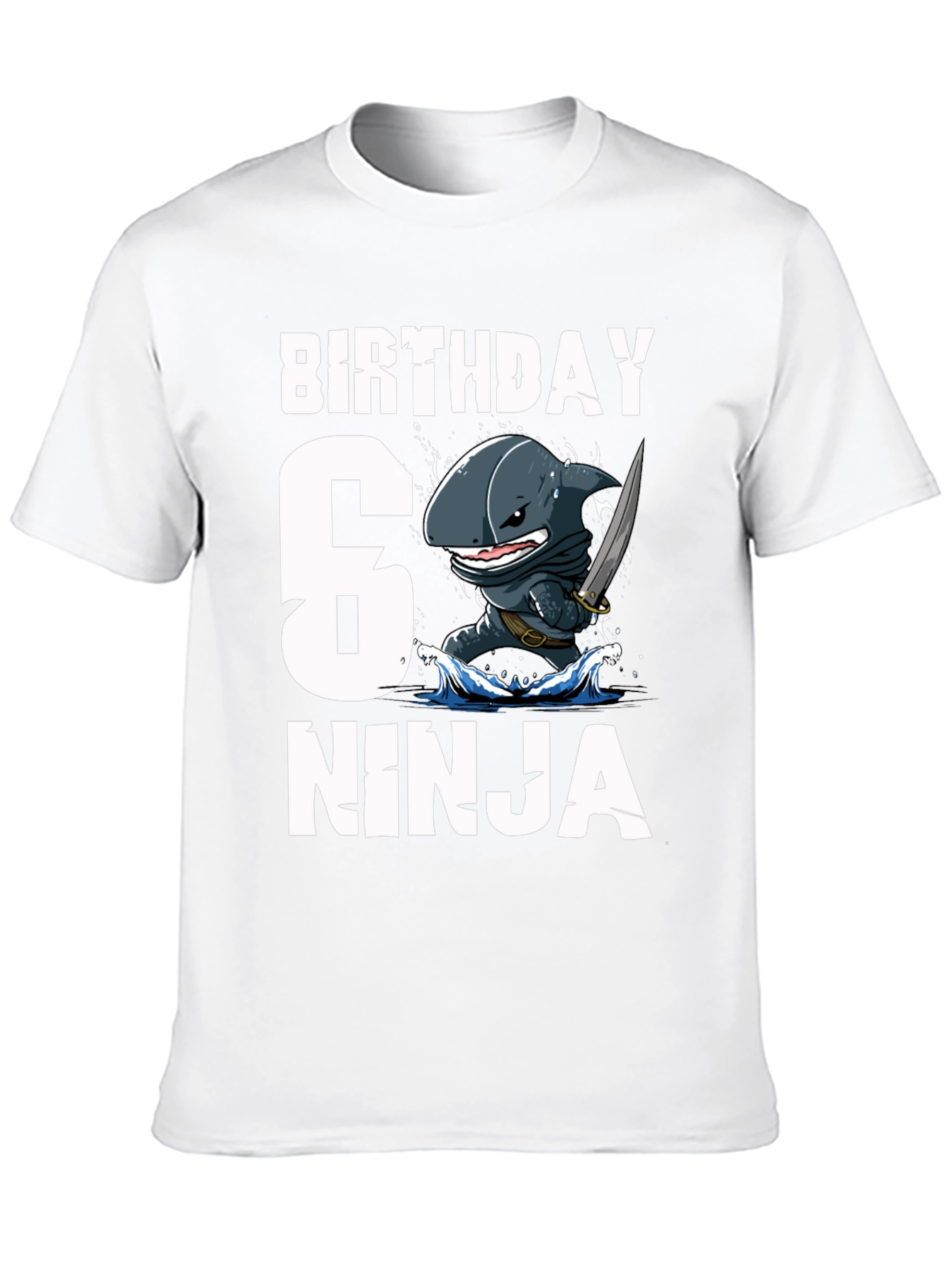 6th Birthday Ninja Shark T-Shirt