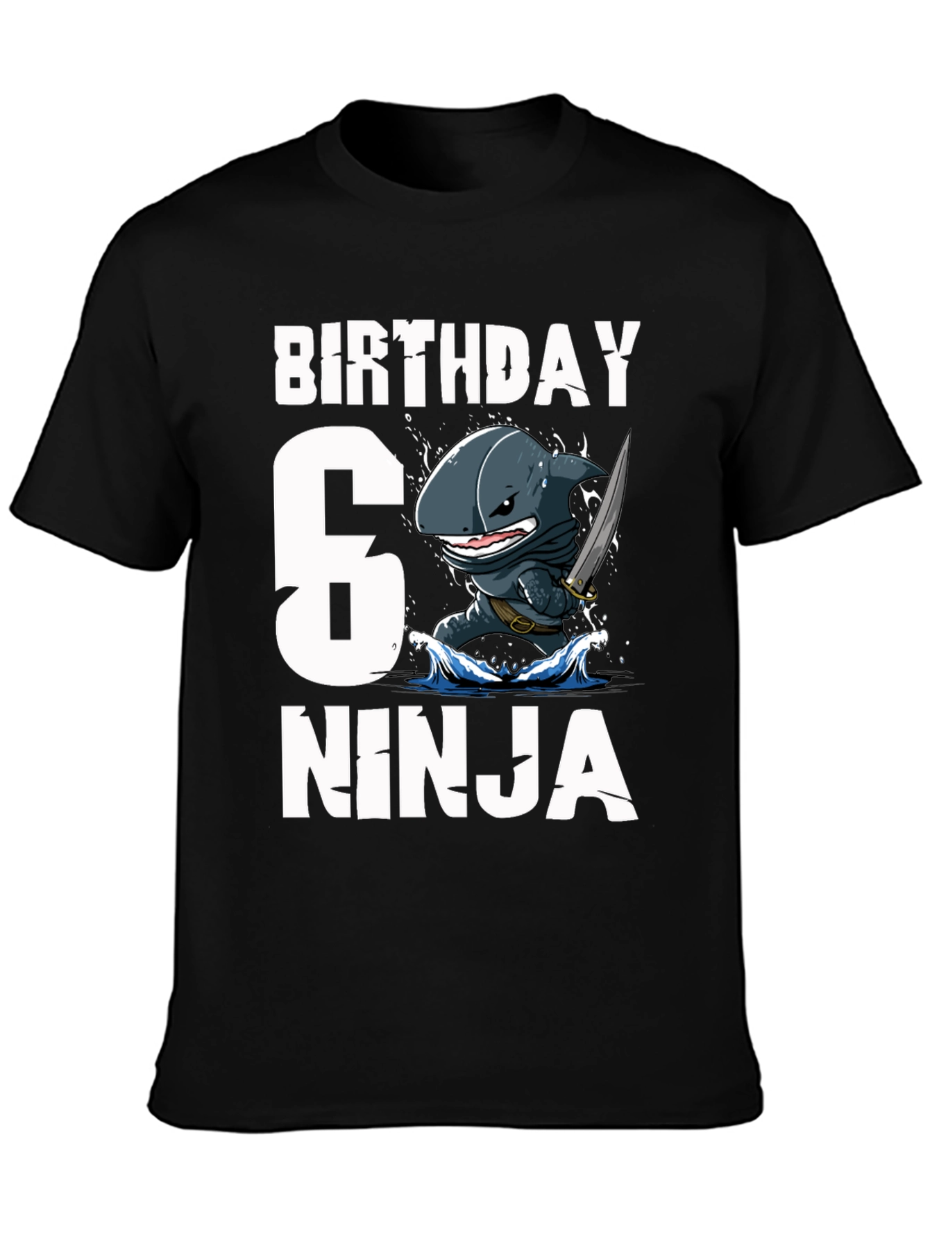 6th Birthday Ninja Shark T-Shirt