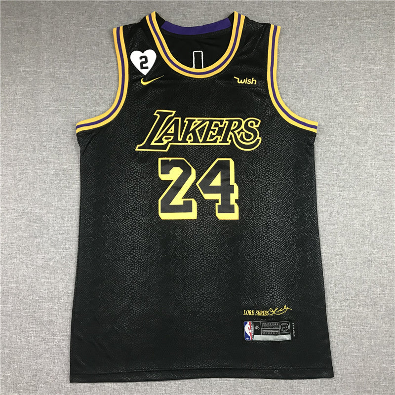 Men's Black mamba Los Angeles Lakers Kobe Bryant #24 Jerseys peach heart