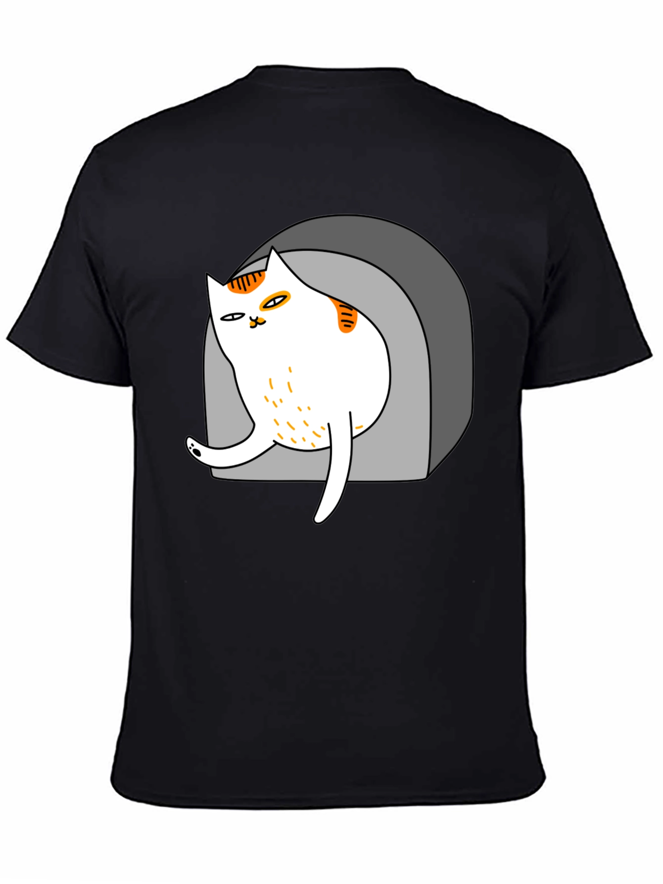 Cool Cat in Cave Graphic Tee - Black