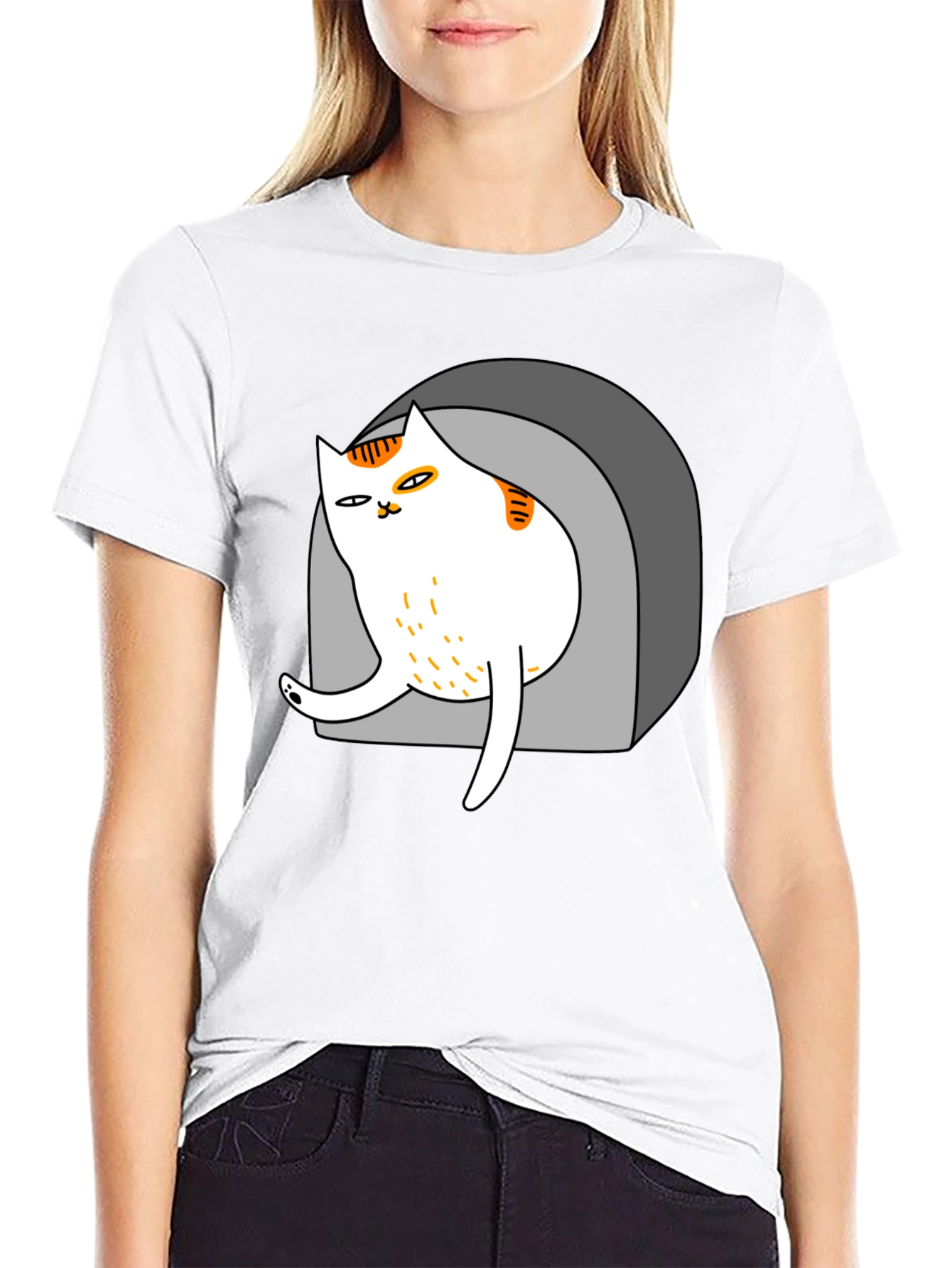 Cool Cat in Cave Graphic Tee - Black