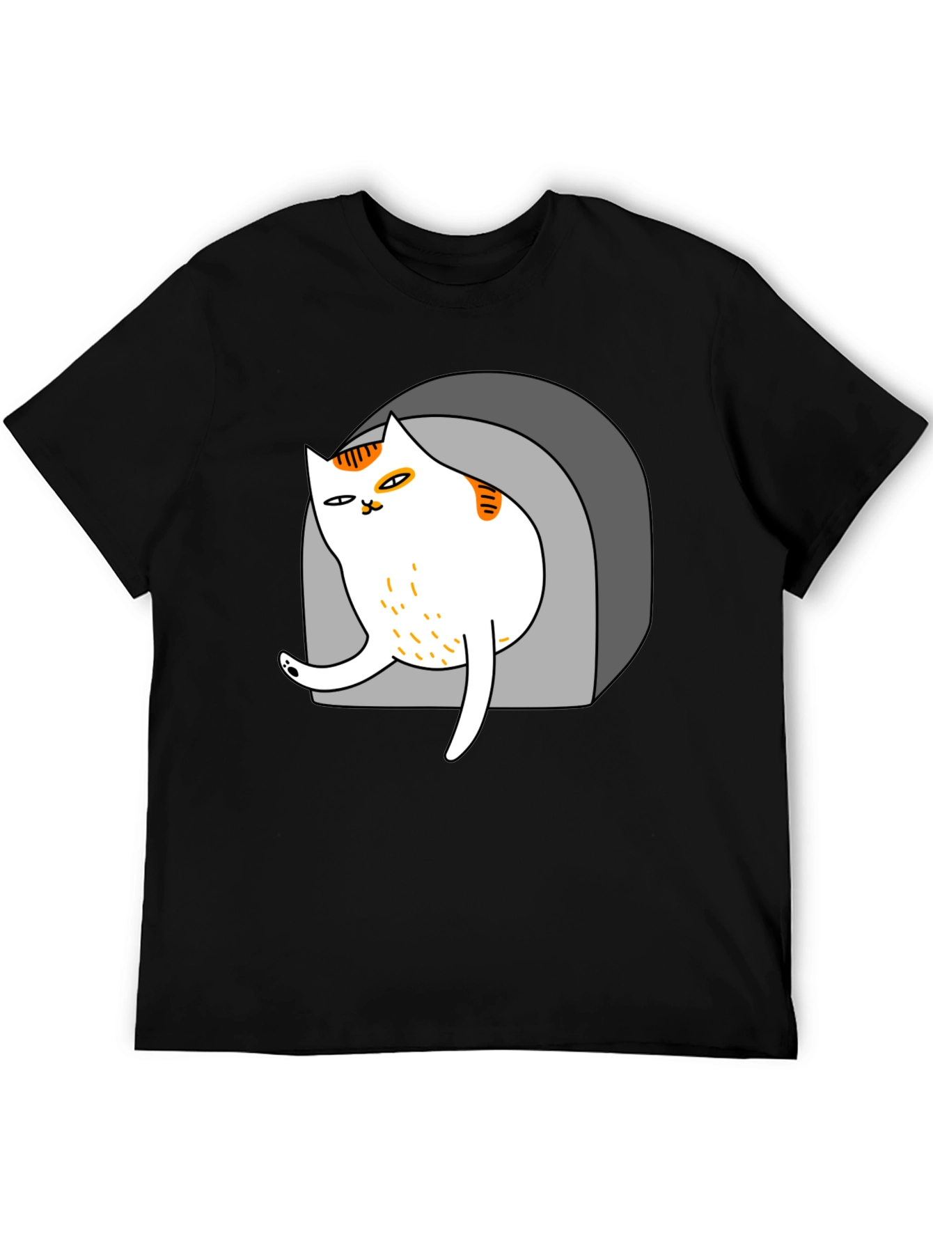 Cool Cat in Cave Graphic Tee - Black