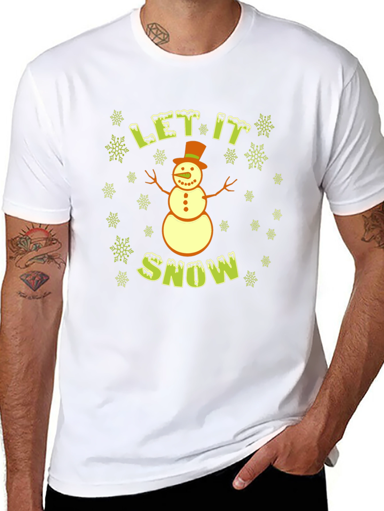 Let it Snow Christmas T-Shirt - Holiday Snowman Tee