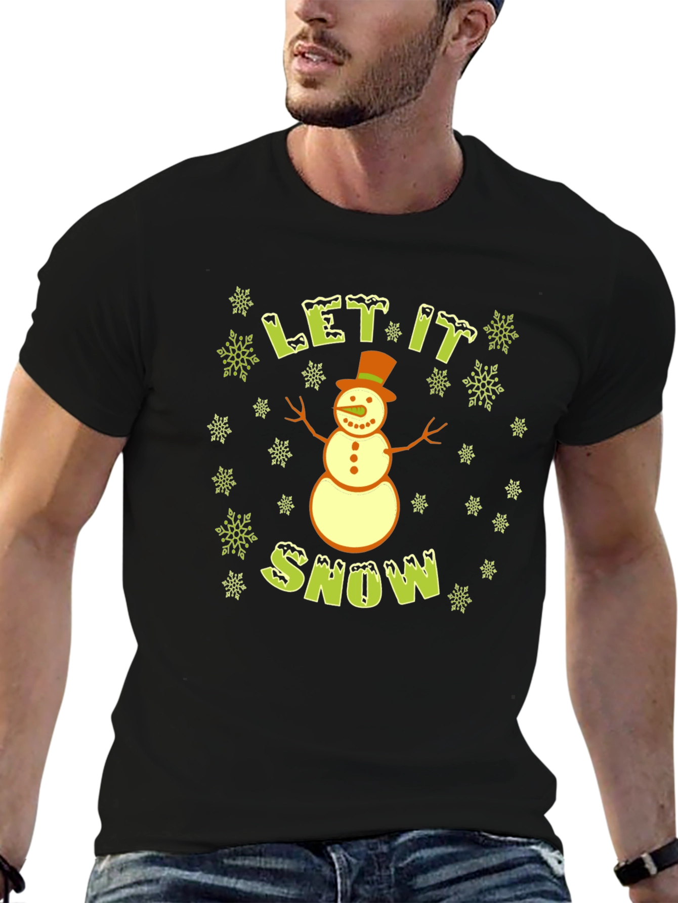 Let it Snow Christmas T-Shirt - Holiday Snowman Tee