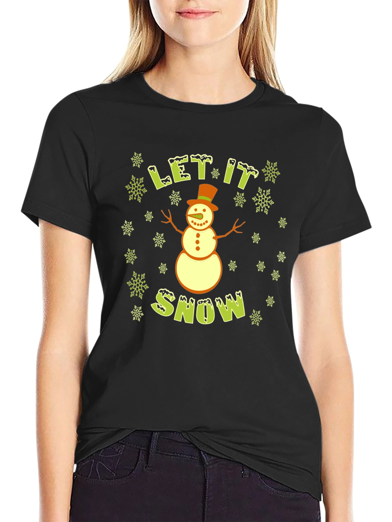 Let it Snow Christmas T-Shirt - Holiday Snowman Tee