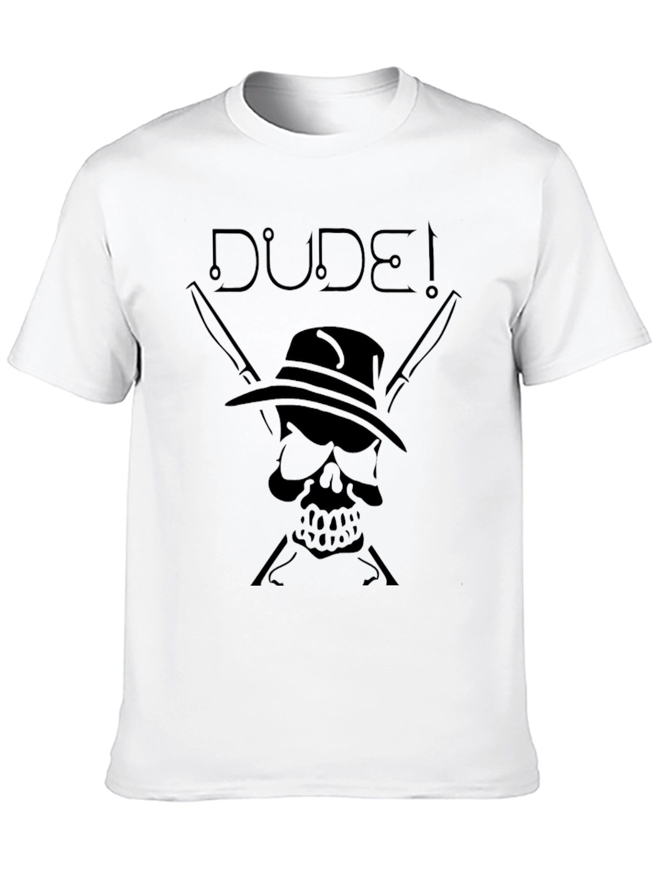 Dude! Skull & Knives Graphic T-Shirt - Black