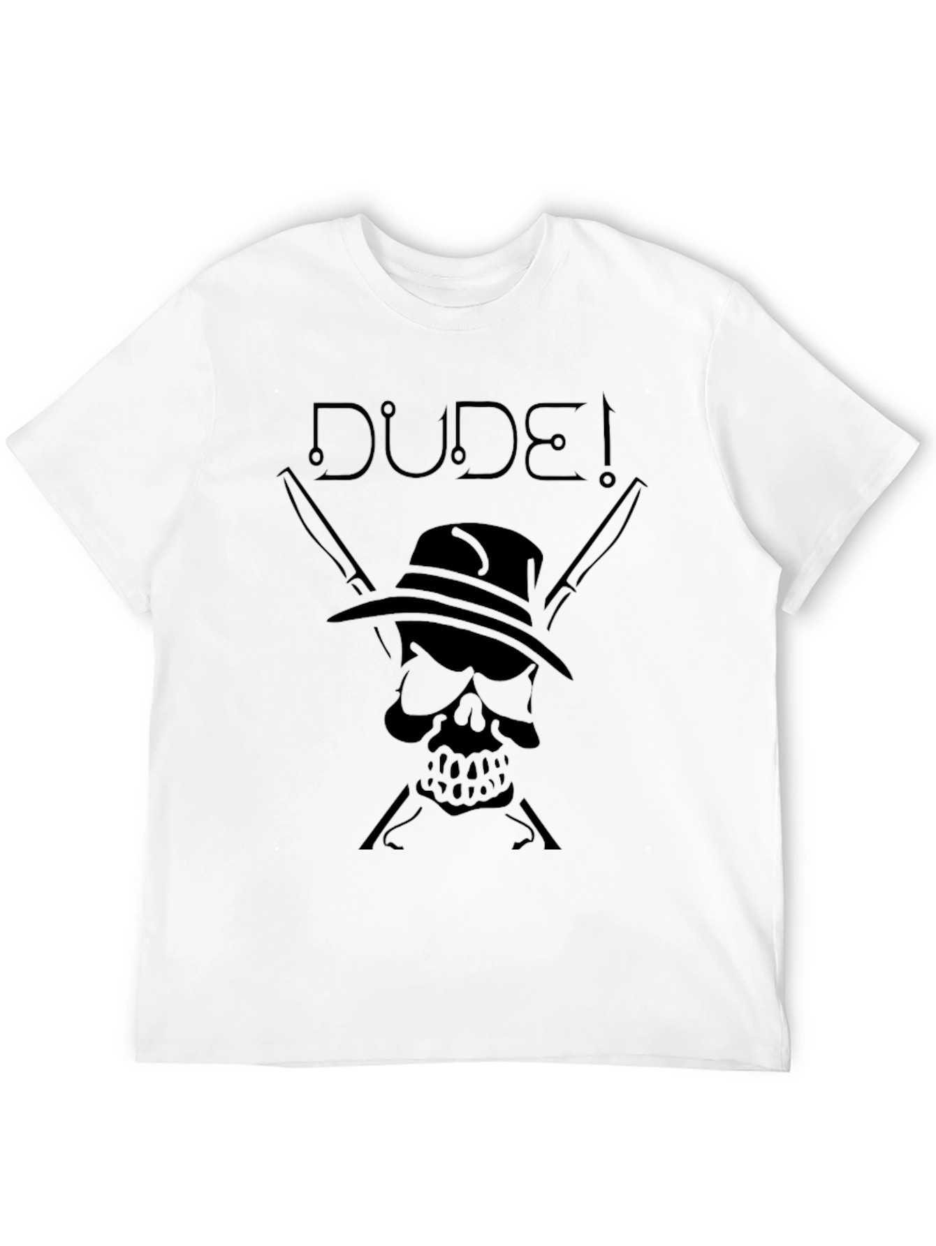 Dude! Skull & Knives Graphic T-Shirt - Black