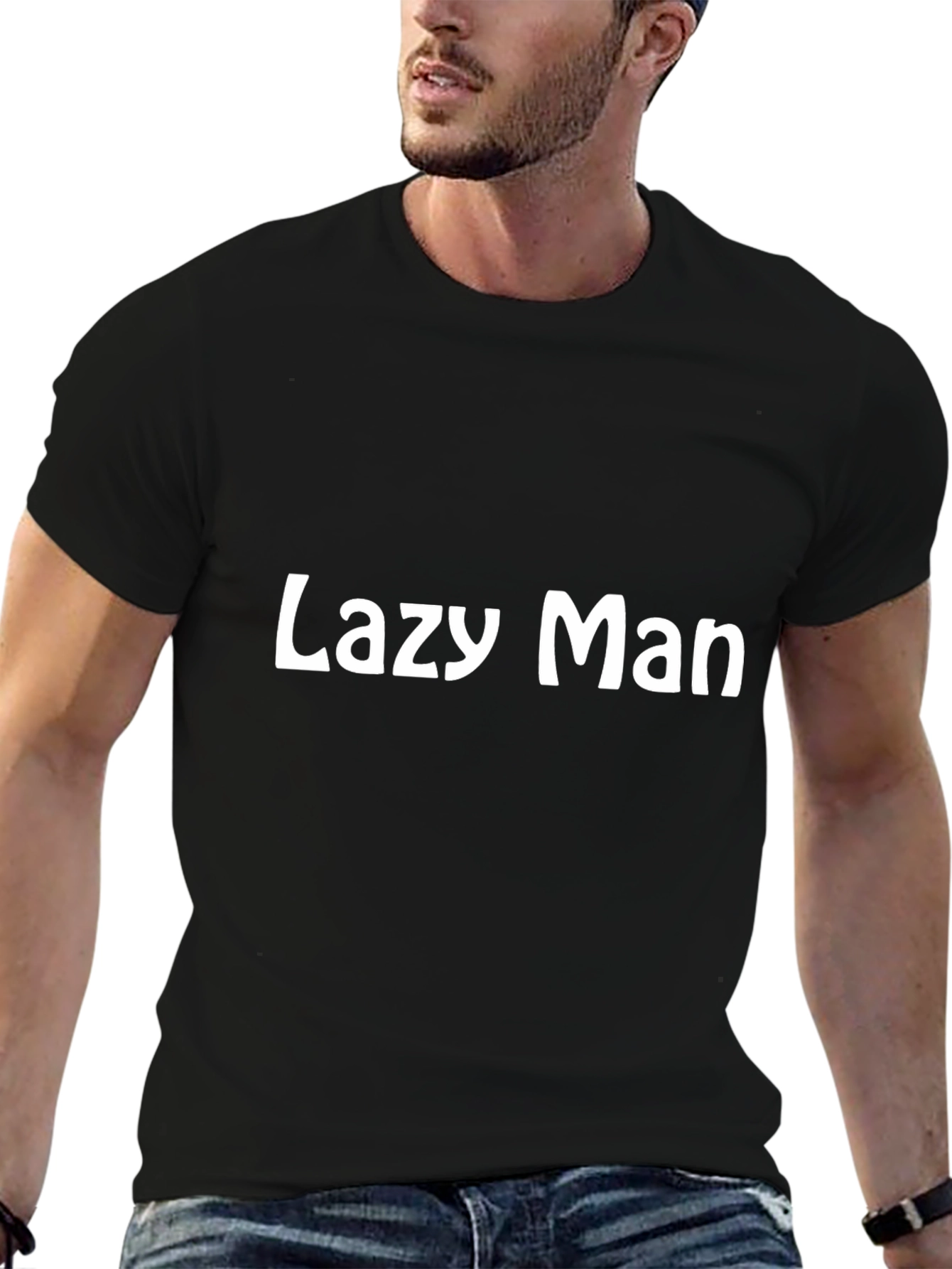 Lazy Man Black T-Shirt - Bold Statement Tee