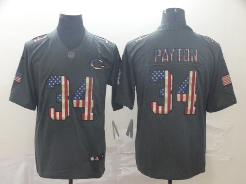 Men's Chicago Bears #34 Walter Payton Black Game Jerseys